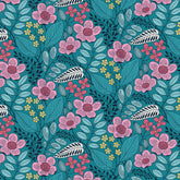 BENARTEX - Blooming Color 2 by Wolff Paper - Olivia - Teal (Sold By 1/2 Meter)